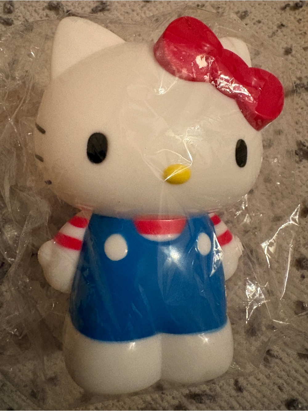 5 inch tall  Kitty Figure in White, Red and Blue pencil case